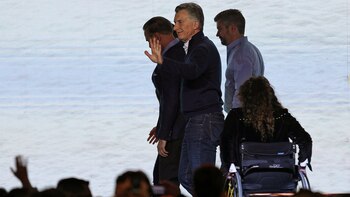 Mauricio Macri junto a Marcos