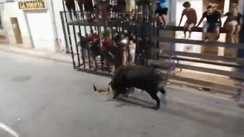 Tendido en el piso, el