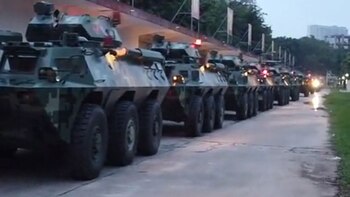 Convoy militar chino en Shenzhen