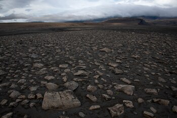 El terreno islandés, cerca al