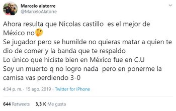 Marcelo Alatorre contestó de fuerte