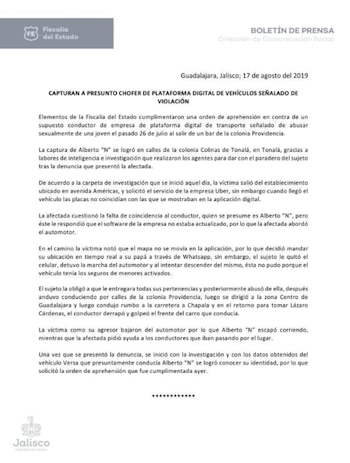 El comunicado de la FGE