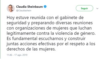 Claudia Sheinbaum informó a través