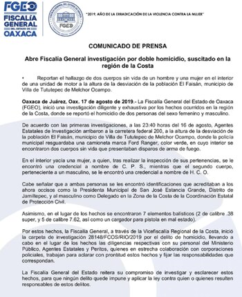 A través de un comunicado,