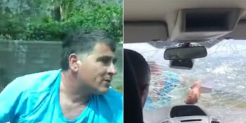 Mihal Kokedhima, aferrado al capó