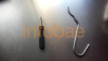 El destornillador y el gancho que tenía Jorge en su poder