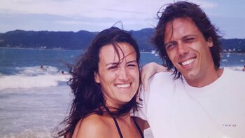 Ana Evans junto a Hernán Mendoza, asesinado en un atentado en Nueva York en 2017