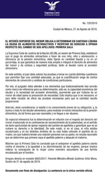 La Primera Sala concluyó que