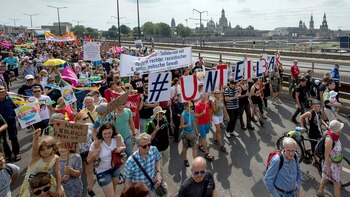 Masiva manifestación en Dresde contra