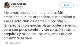 El mensaje de Grabois no