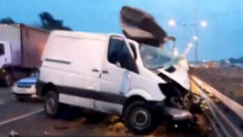 Así quedó la camioneta que