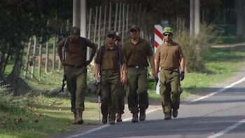 Parte del grupo de Carabineros