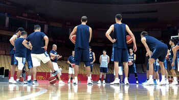 La selección argentina entrenó por