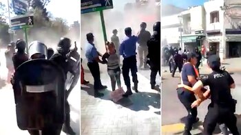 La ferviente protesta se extendió durante toda la mañana y terminó en descontrol