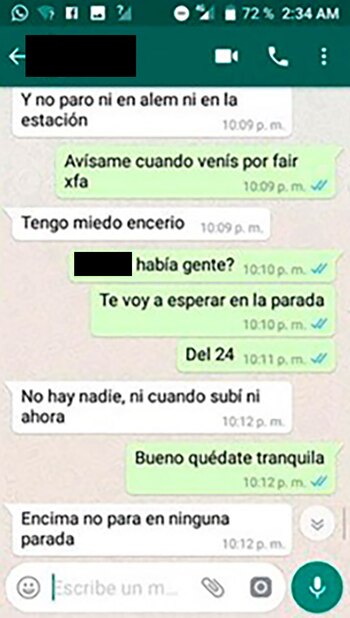 Las capturas del chat entre