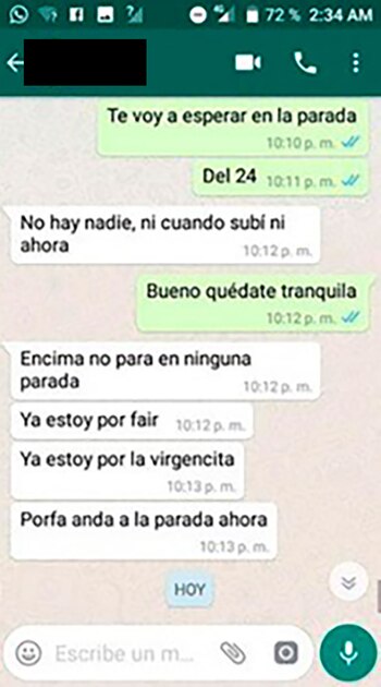 Las capturas del chat entre