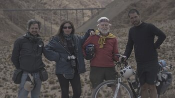 Con el equipo de filmación