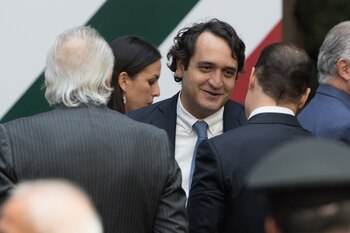 CIUDAD DE MÉXICO, 01SEPTIEMBRE2019.- Andrés Manuel López Beltrán durante el Tercer Informe de Gobierno al Pueblo de México que brindó el Jefe del Ejecutivo, Andrés Manuel López Obrador, en Palacio Nacional. (FOTO: MOISÉS PABLO / CUARTOSCURO)