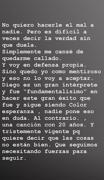 Como no consiguió respuesta de Diego Torres, Coti utilizó las stories de la red social (Foto: Instagram)
