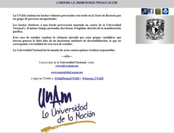 La UNAM condenó los hechos
