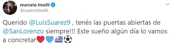 El tuit de Marcelo Tinelli tras la declaración de Luis Suárez