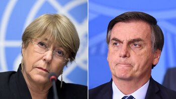 Michelle Bachelet y Jair Bolsonaro