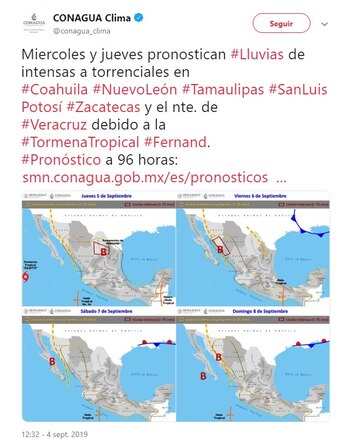 Se pronostican lluvias torrenciales en