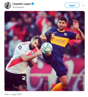 El posteo de Lisandro López