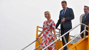 Ivanka Trump aterrizando en Asunción,