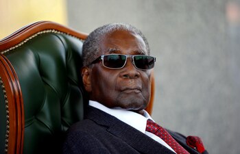 Mugabe durante una conferencia de