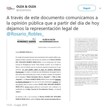 Los abogados de Robles dieron