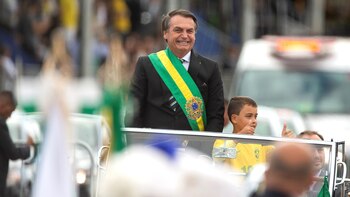 Jair Bolsonaro en el desfile