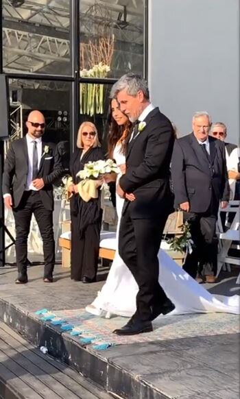 Florencia Prada ingresando a su