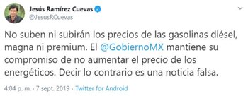 Jesús Ramírez aclaró que no