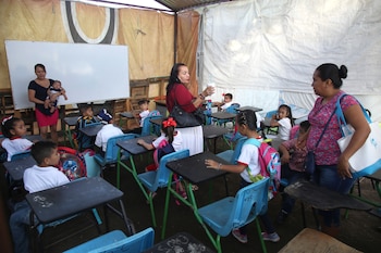 Alumnos de una escuela primaria