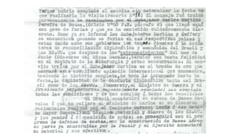 Párrafo de un informe de Villanueva, Agregado Naval en Río de Janeiro