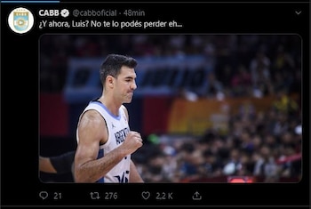 El mensaje de la Confederación Argentina de Básquet en Twitter