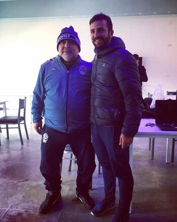 Maradona, junto a Mariano Maida,