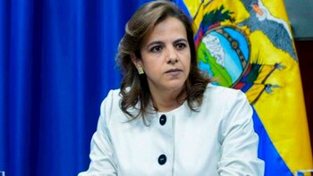 La ministra ecuatoriana del Interior