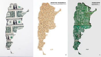Mapa con billetes de dólares