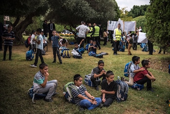 Estudiantes de una escuela ultraortodoxa