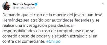 La senadora Nestora Salgado exigió