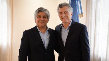 Macri en Olivos, con Néstor Payllalef (Presidencia)