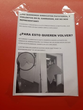 El escrito que difundieron trabajadores