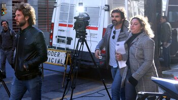 El acusado llega al tribunal esta mañana.