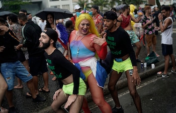 Muchos bailaron durante la marcha.