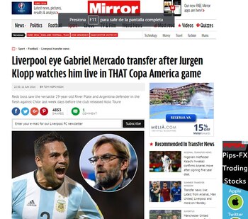 Según Mirror, Liverpool está interesado
