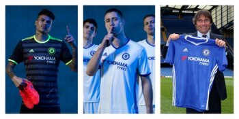 Las tres camisetas de Chelsea